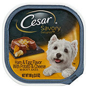 https://images.heb.com/is/image/HEBGrocery/prd-small/cesar-savory-delights-ham-egg-with-potato-cheese-in-meaty-juices-wet-dog-food-001604773.jpg