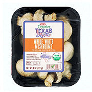 H-E-B Organics Whole White Mushroom, 8 oz - Care Pack